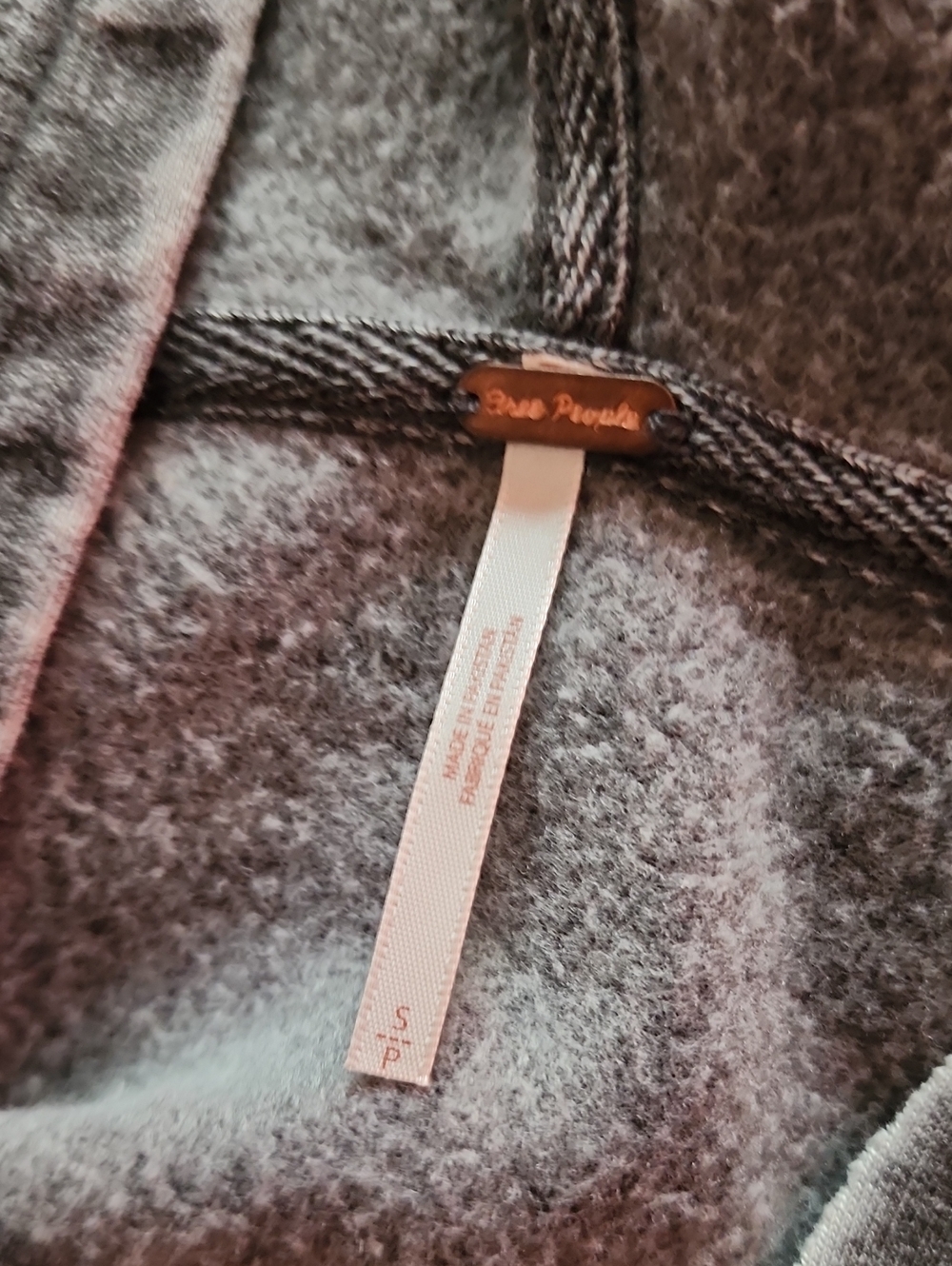 Free People Washed Charcoal Hoodie Oversized Sweatshirt Kangaroo Pocket Size S - Picture 8 of 9